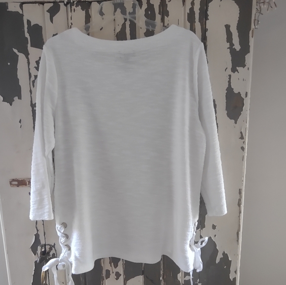 JONES NEW YORK SIGNATURE XL 3/4 SLEEVE WITH GROMMET TIE SIDES - Picture 4 of 7